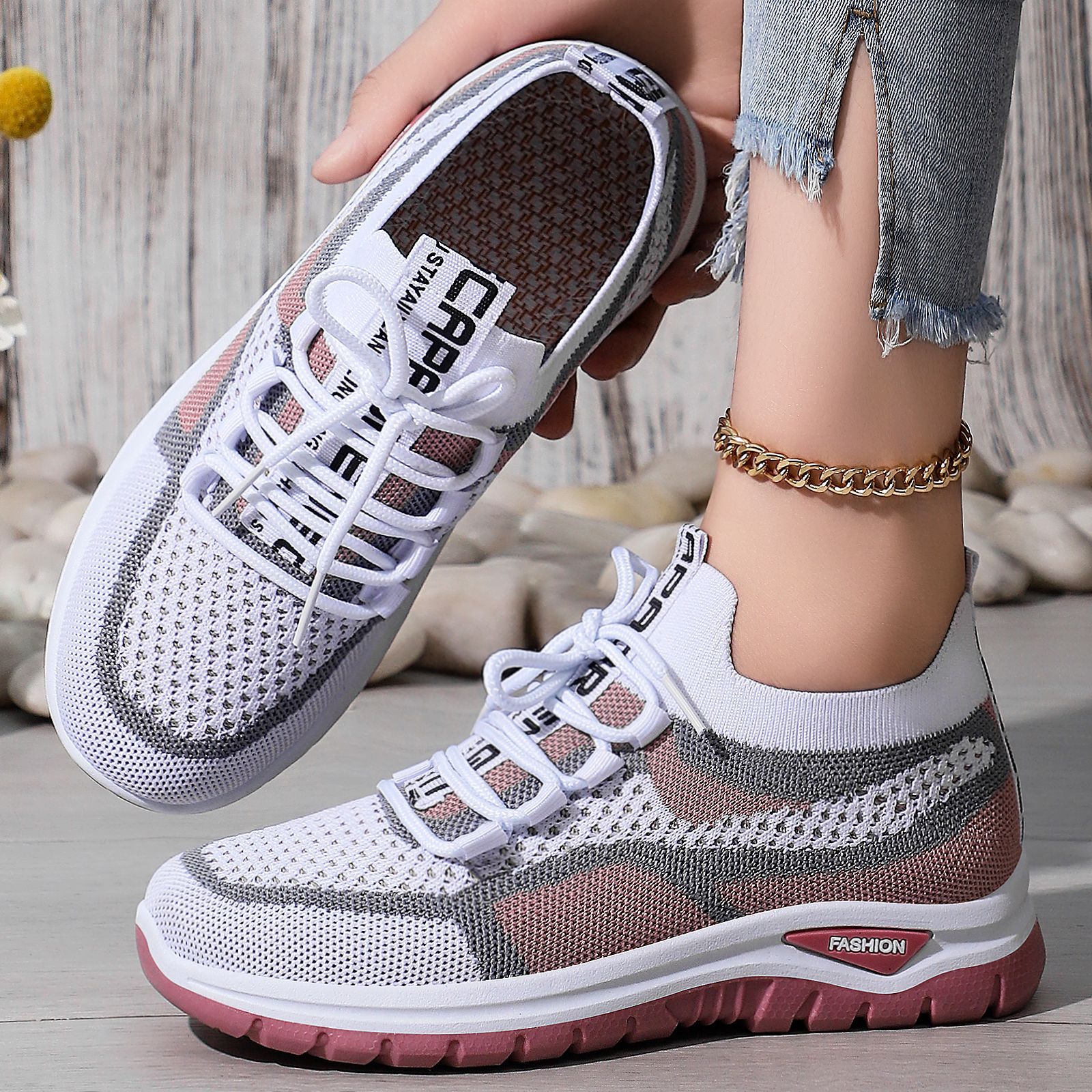 Chunky Sneaker Platform - Women's Casual Shoes Air Mesh Gym