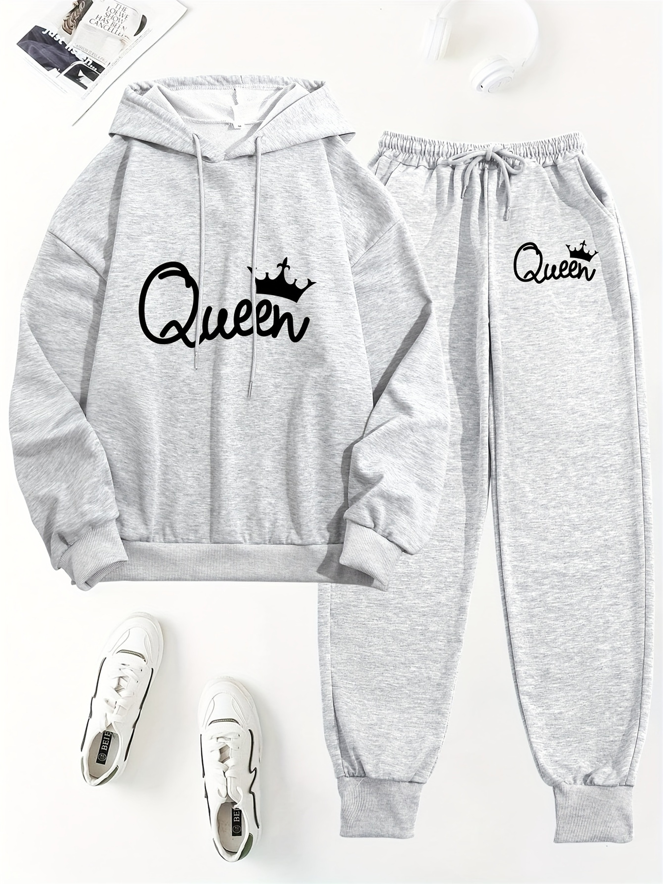Queen Street Fashion - Women's Autumn/Winter Hoodie+Sports Pants Set Street