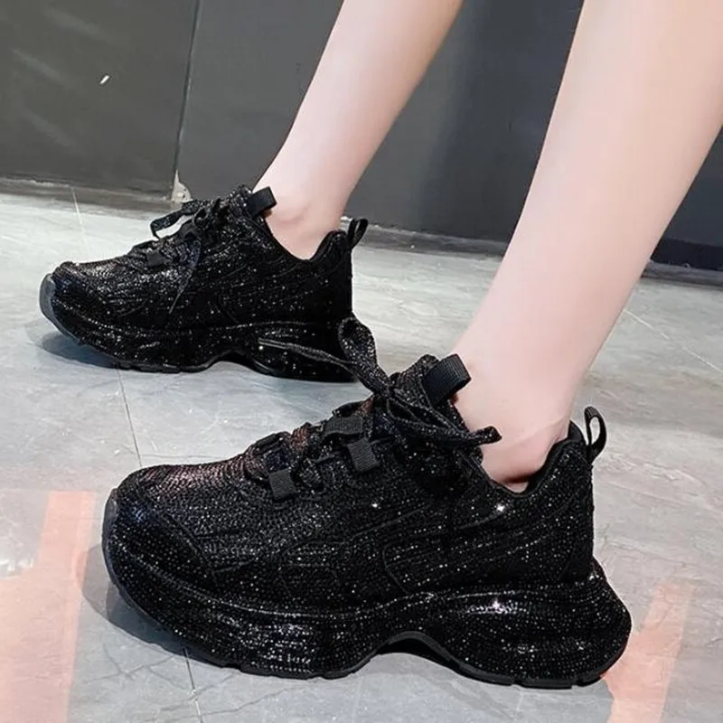 Chunky Sneaker Platform - Designer Women Bling Running Shoes Chunky
