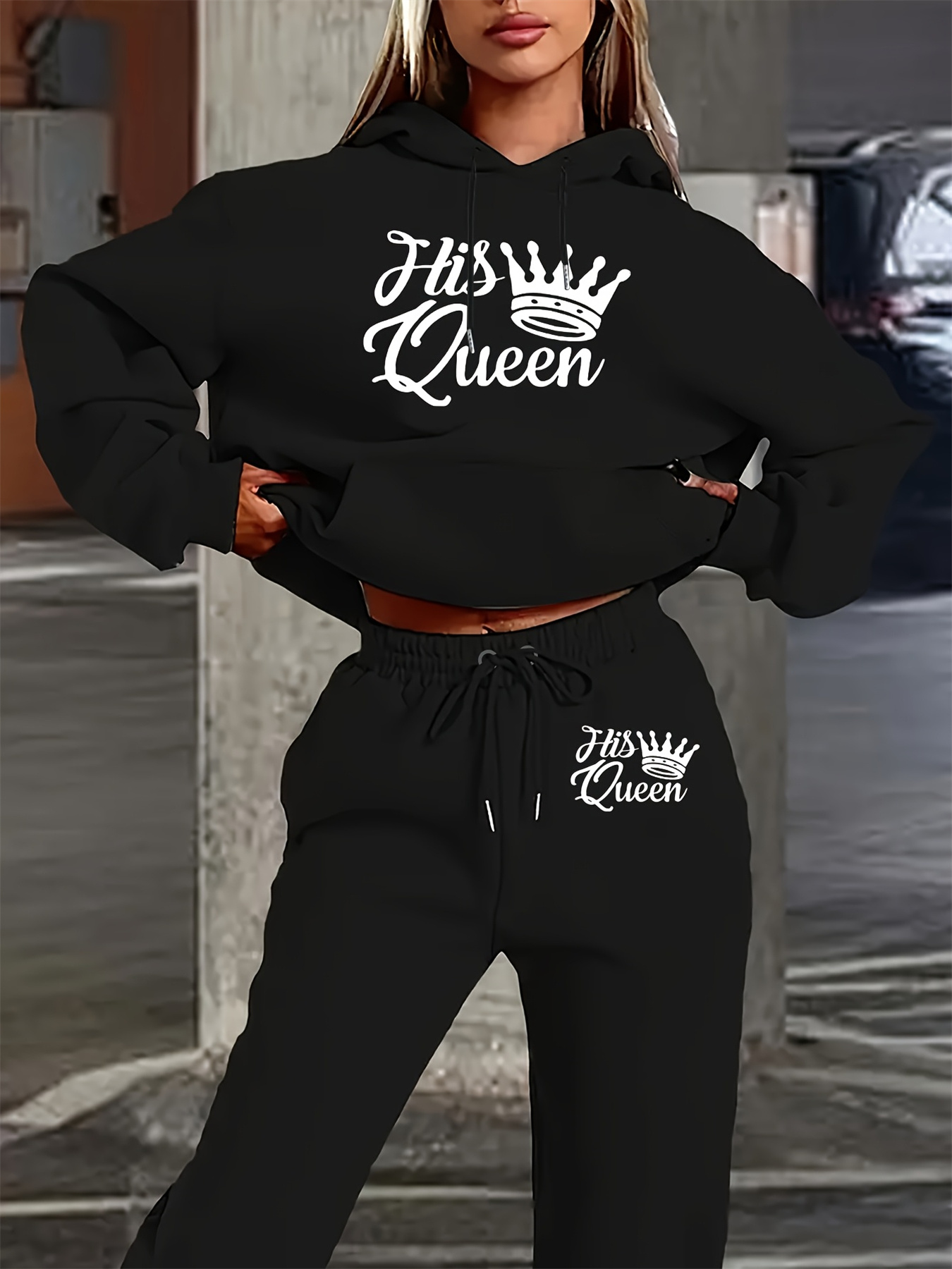 Queen Street Fashion - Women's Autumn/Winter Hoodie+Sports Pants Set Street