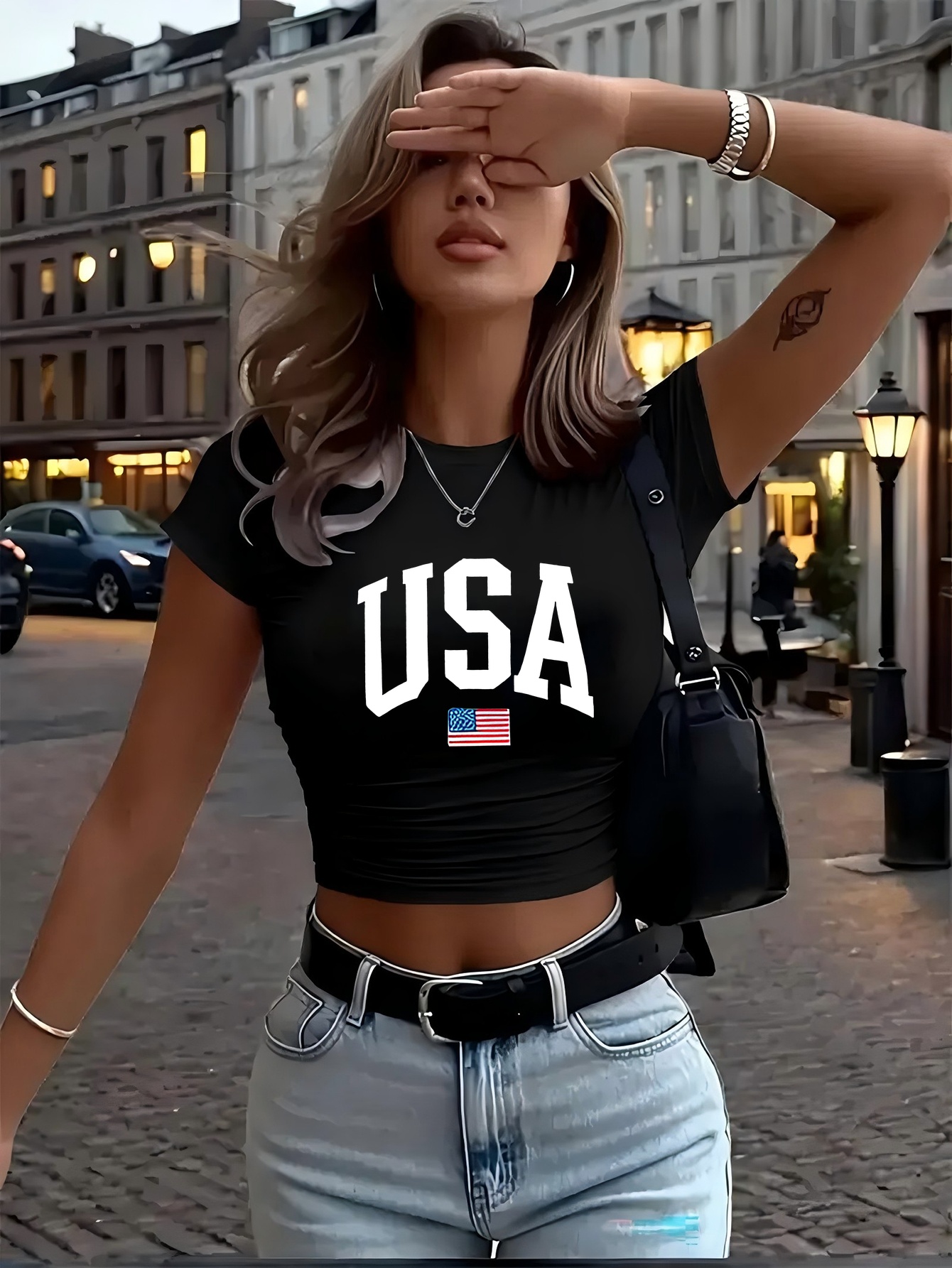 New Y2K Style Short-Sleeve Gra - مراجعة Street Fashion Elements وسعره
