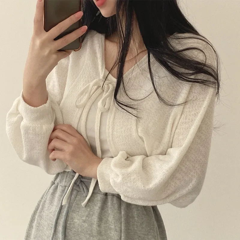 Summer Women Knitted Cardigan  - مراجعة Korean Street Fashion Female وسعره