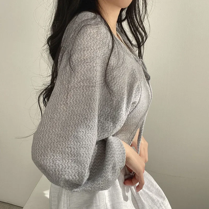 Summer Women Knitted Cardigan  - مراجعة Korean Street Fashion Female وسعره