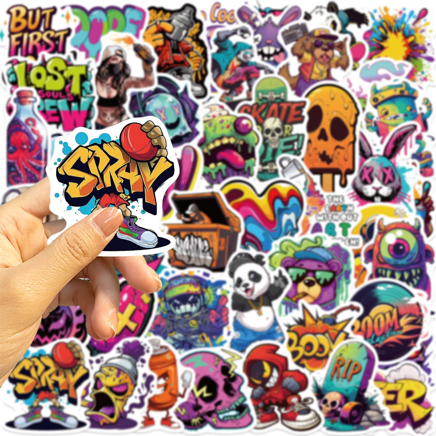 50pcs Fashion Personalized Str - مراجعة Street Fashion Graffiti وسعره