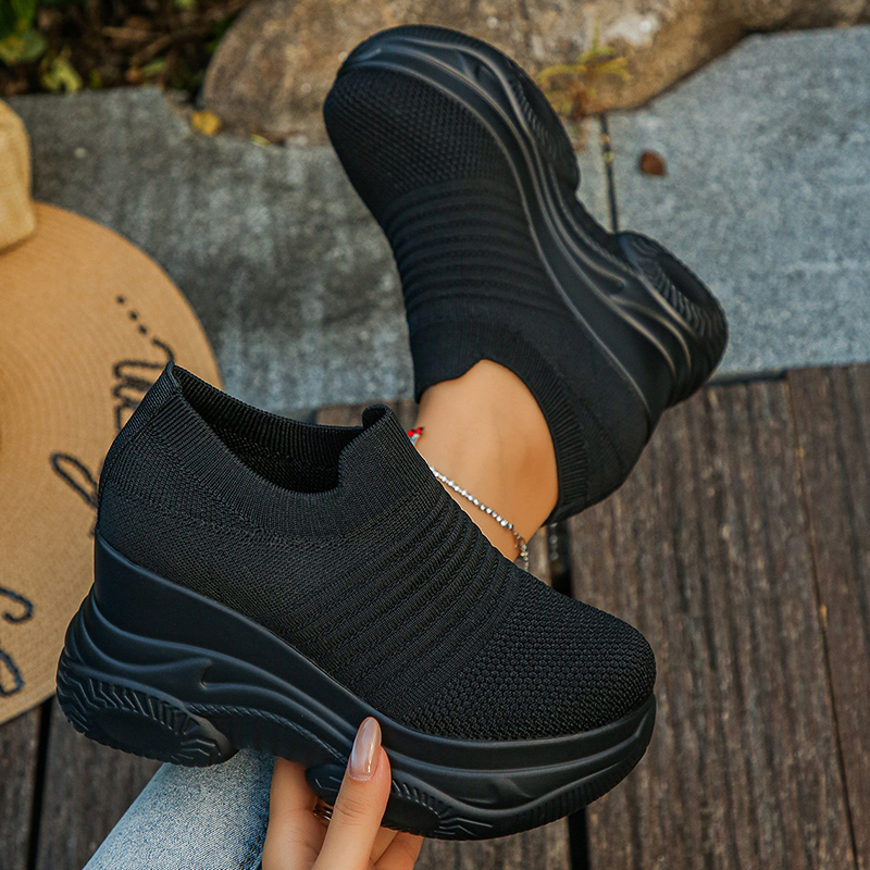Women's Knitted White Chunky S - مراجعة Chunky Sneaker Platform وسعره