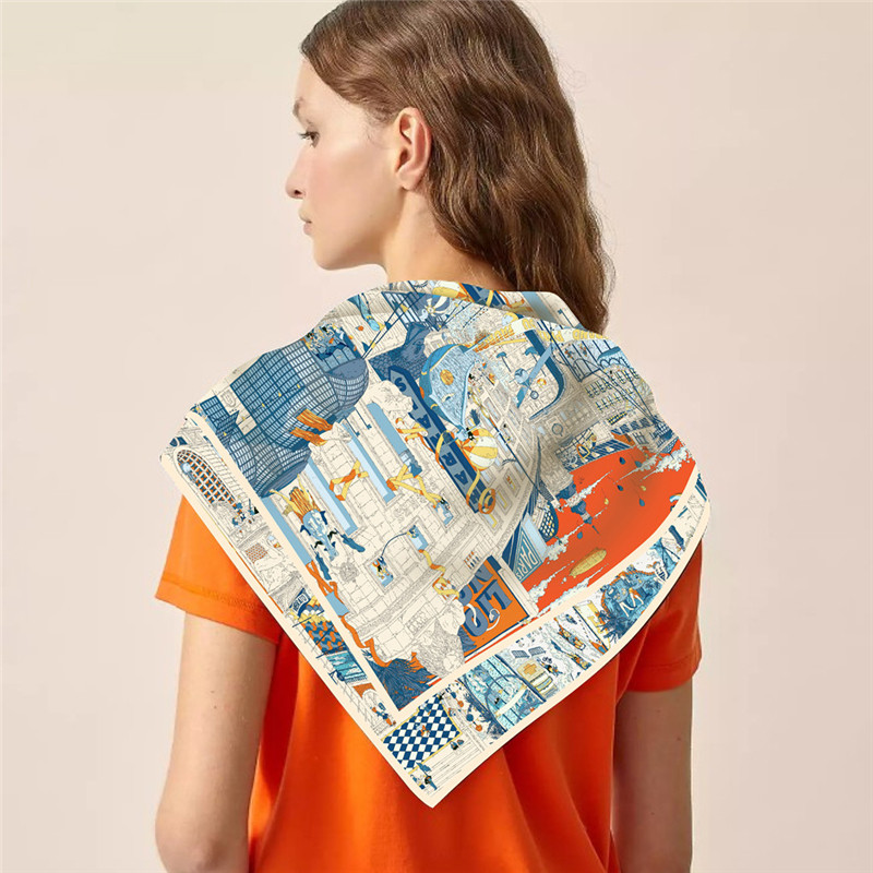 Silk Scarf Women City Street P - مراجعة Street Fashion Hijab وسعره