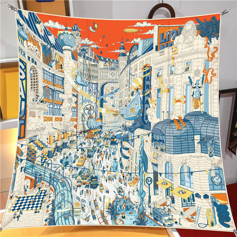 Silk Scarf Women City Street P - مراجعة Street Fashion Hijab وسعره