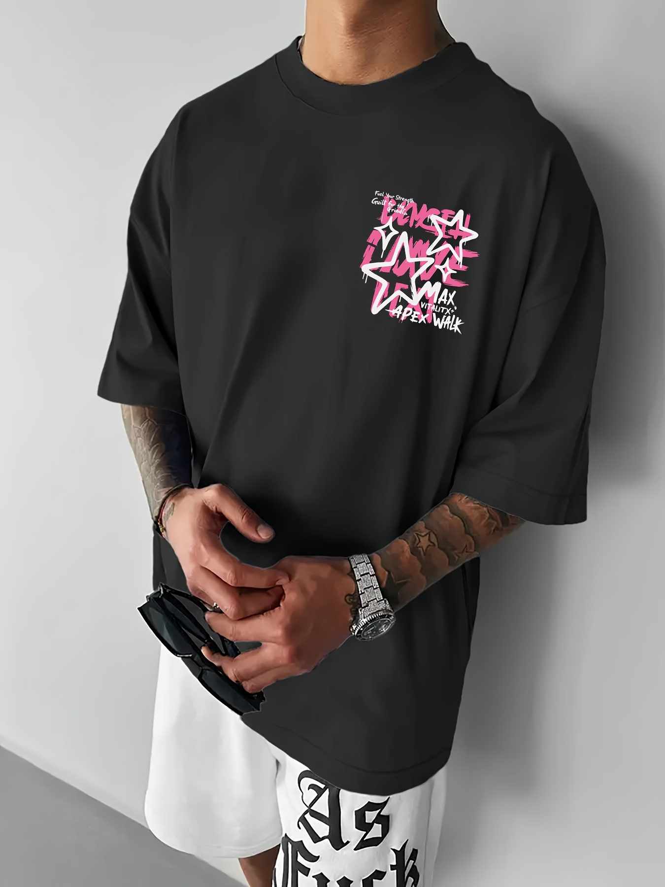 Men's T-shirt, 100% cotton, st - مراجعة Street Fashion Graffiti وسعره