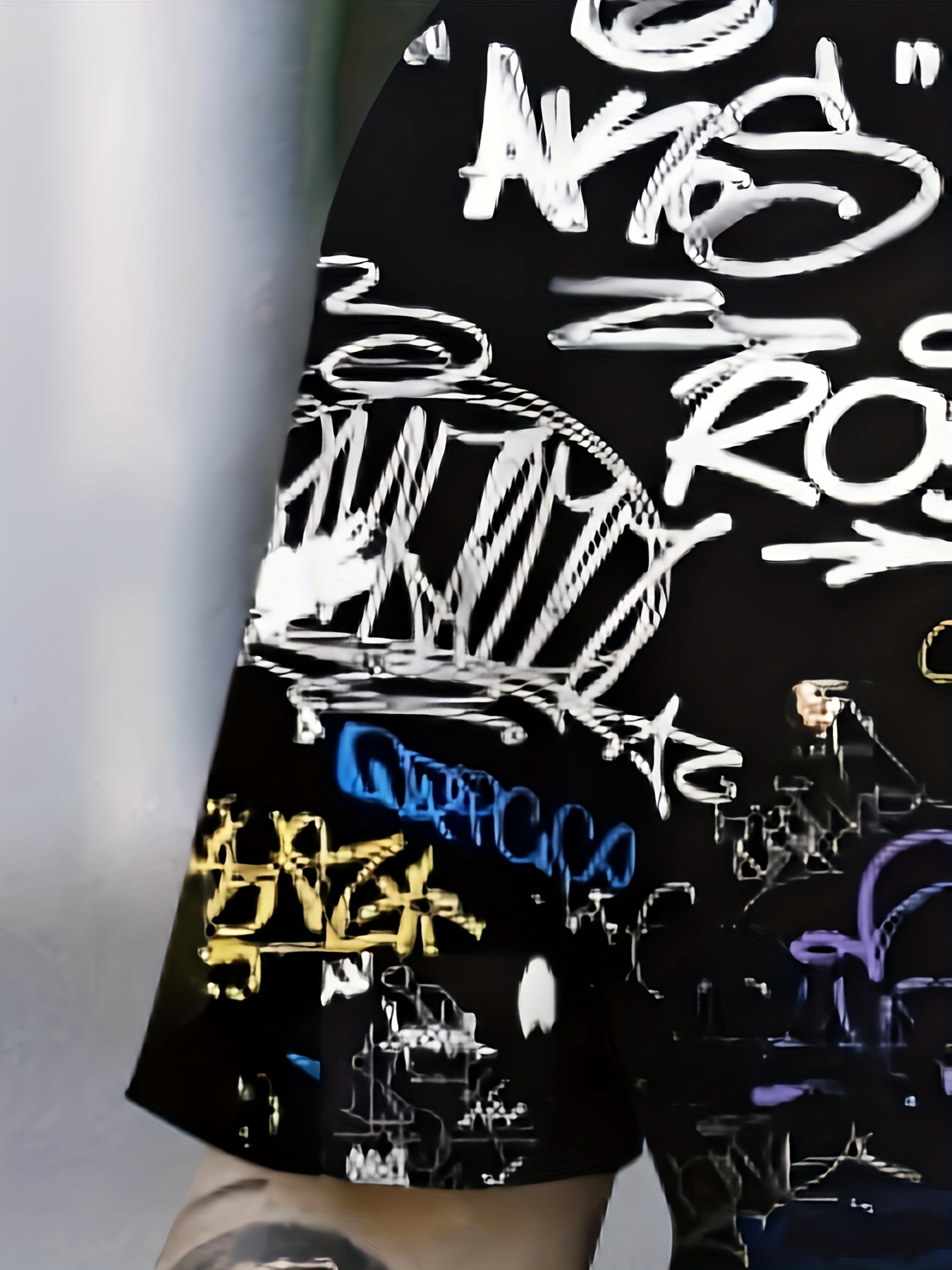 2026 Summer New Men's Short-Sl - مراجعة Street Fashion Graffiti وسعره
