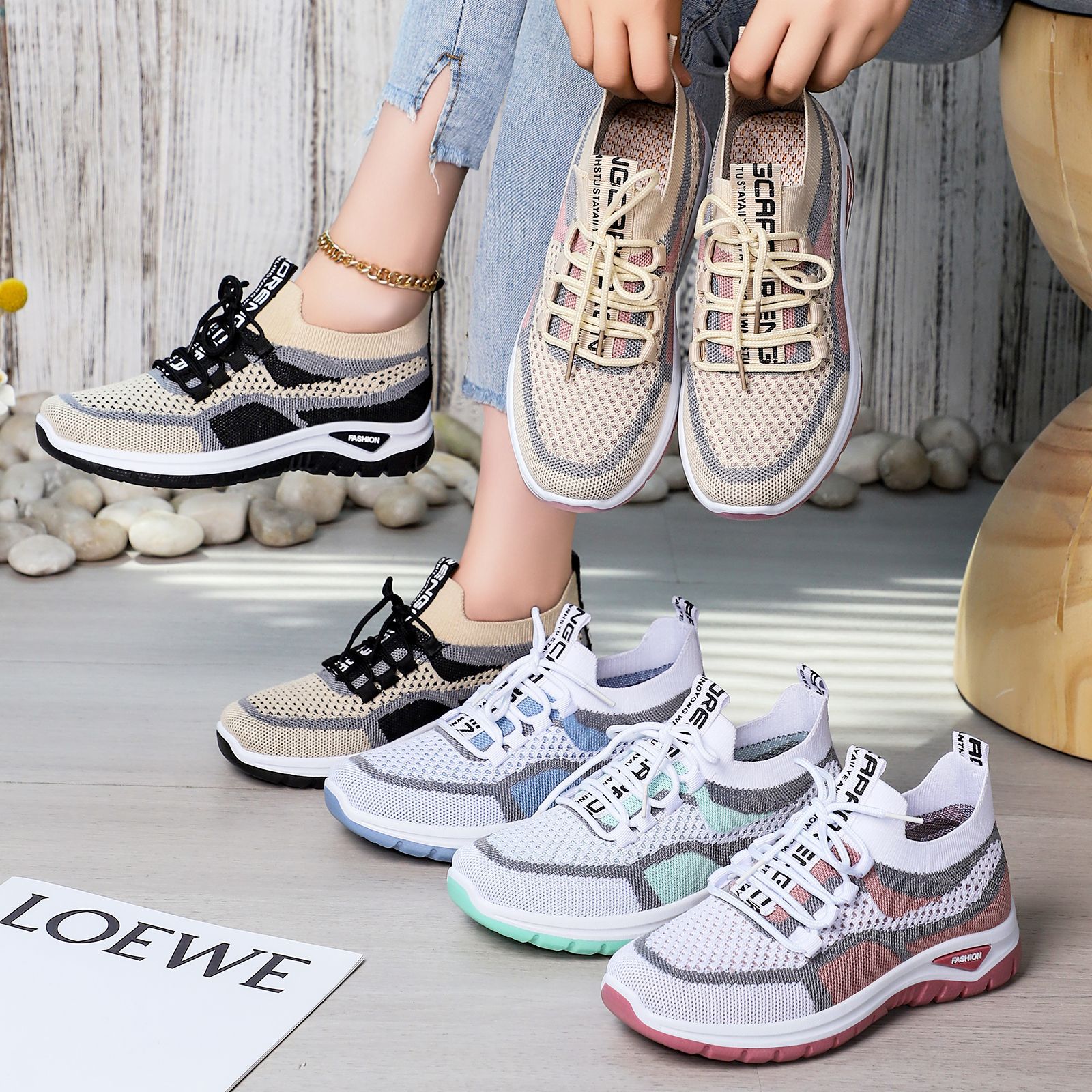 Women's Casual Shoes Air Mesh  - مراجعة Chunky Sneaker Platform وسعره