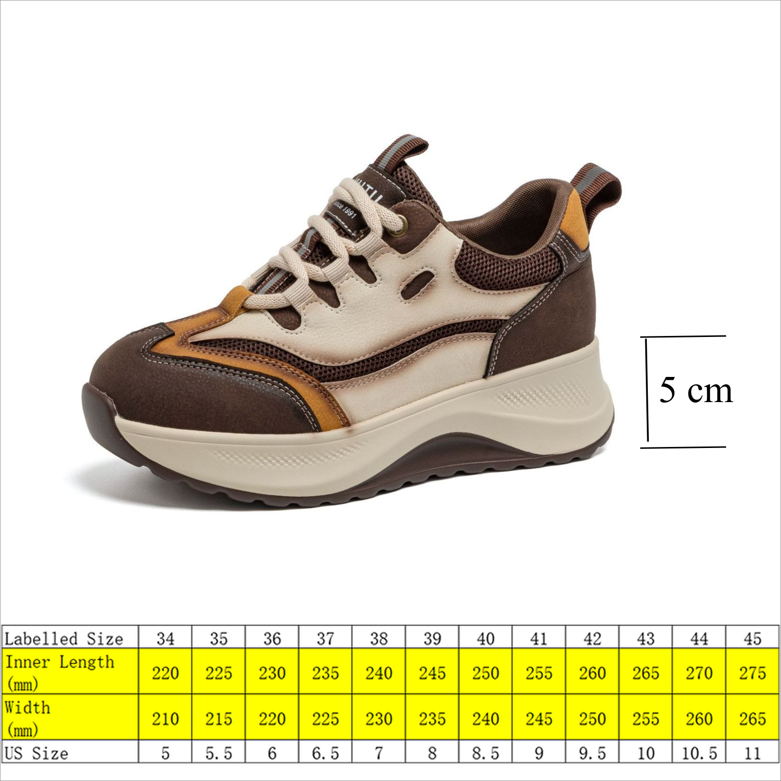 5cm 2 Inches Women Chunky Snea - مراجعة Chunky Sneaker Platform وسعره