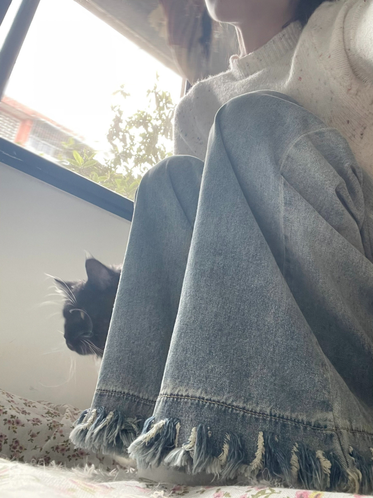 Tassel Women Jeans Denim Trous - مراجعة Street Fashion Kpop وسعره