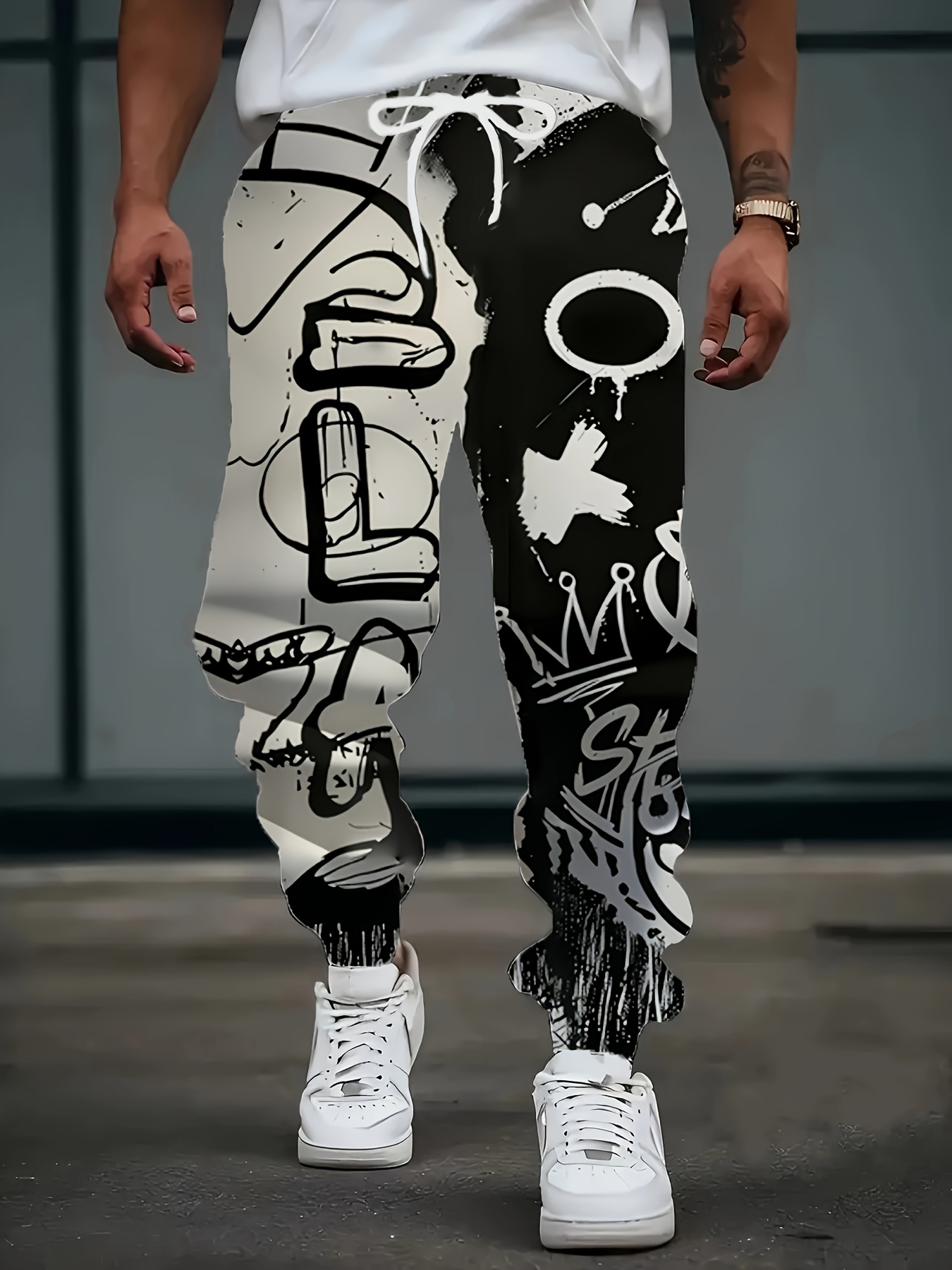 New Men's Fashion Autumn Lette - مراجعة Street Fashion Graffiti وسعره