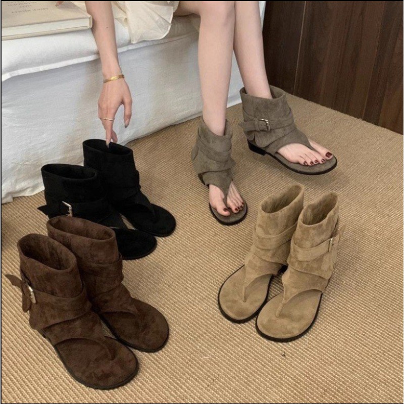 2025Spring Clip Toe Flats Sand - مراجعة Street Fashion Dress وسعره