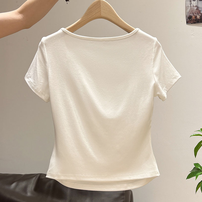 Women's Half-open Collar Butto - مراجعة Korean Street Fashion Female وسعره