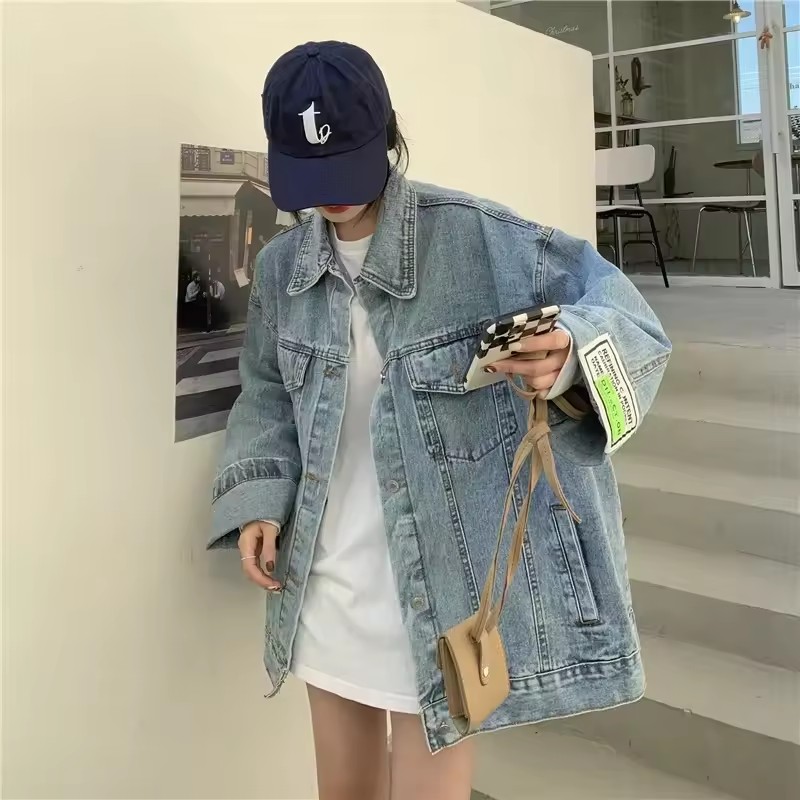 2025 New Fashion Denim Jacket  - مراجعة Korean Street Fashion Female وسعره