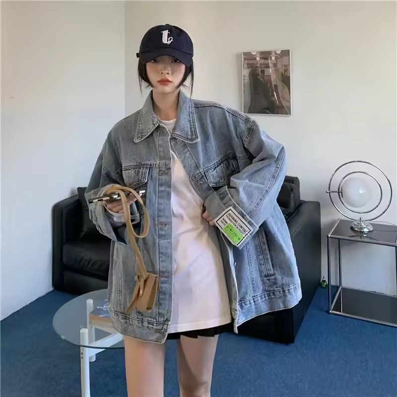 2025 New Fashion Denim Jacket  - مراجعة Korean Street Fashion Female وسعره