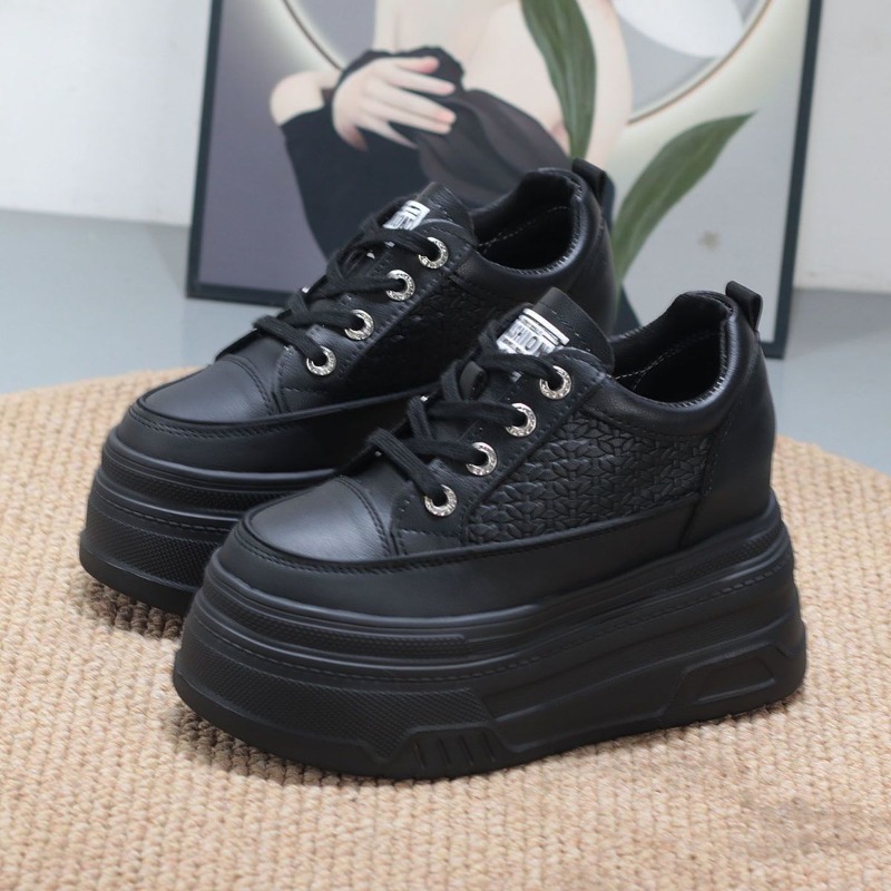 2026 New 10CM Genuine Leather  - مراجعة Chunky Sneaker Platform وسعره