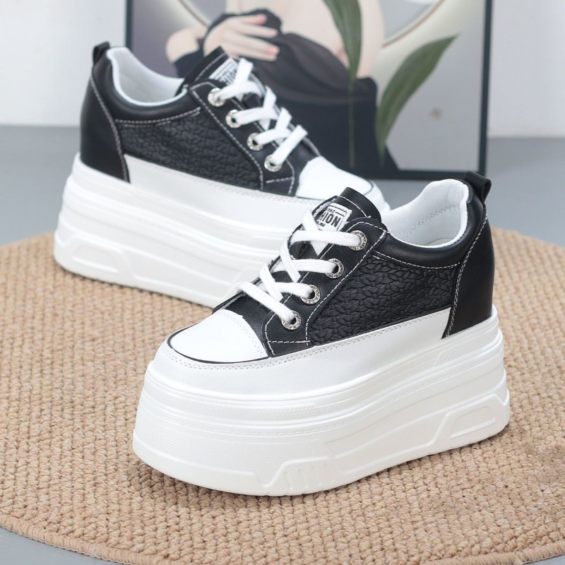 2026 New 10CM Genuine Leather  - مراجعة Chunky Sneaker Platform وسعره
