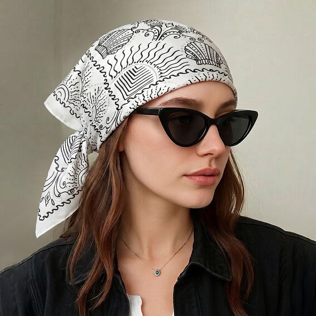 Woman Scarf Hijab Square Heads - مراجعة Street Fashion Hijab وسعره