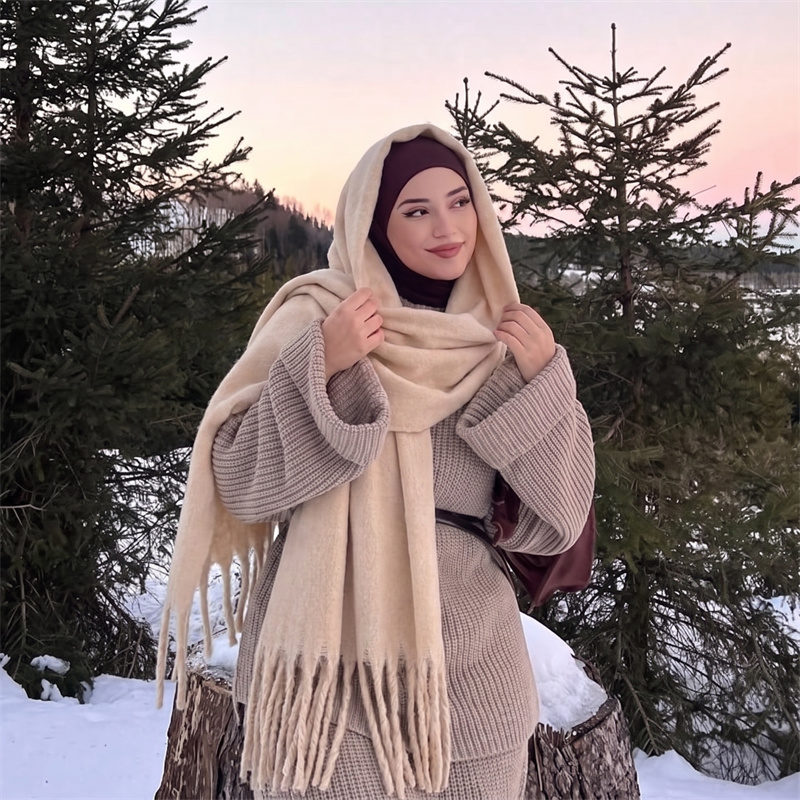 36 Colors Solid Mohair Fringe  - مراجعة Street Fashion Hijab وسعره