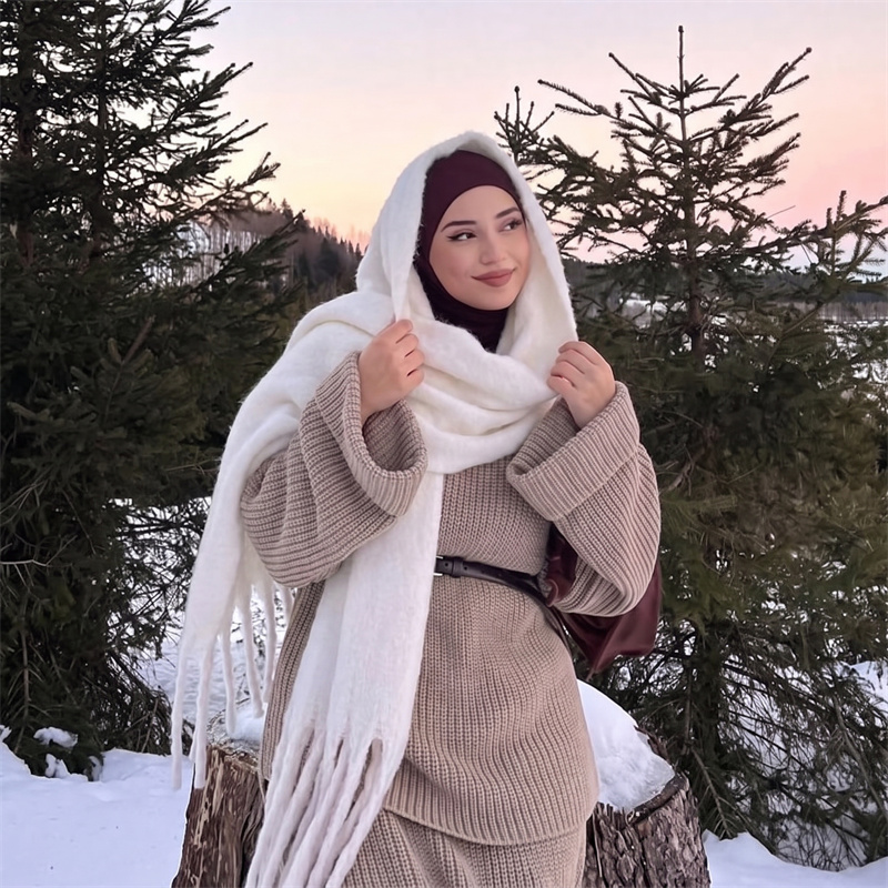 36 Colors Solid Mohair Fringe  - مراجعة Street Fashion Hijab وسعره