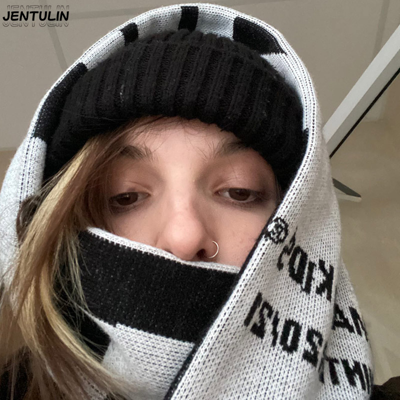 Knitted Scarf Shawl Unisex Sca - مراجعة Street Fashion Kpop وسعره