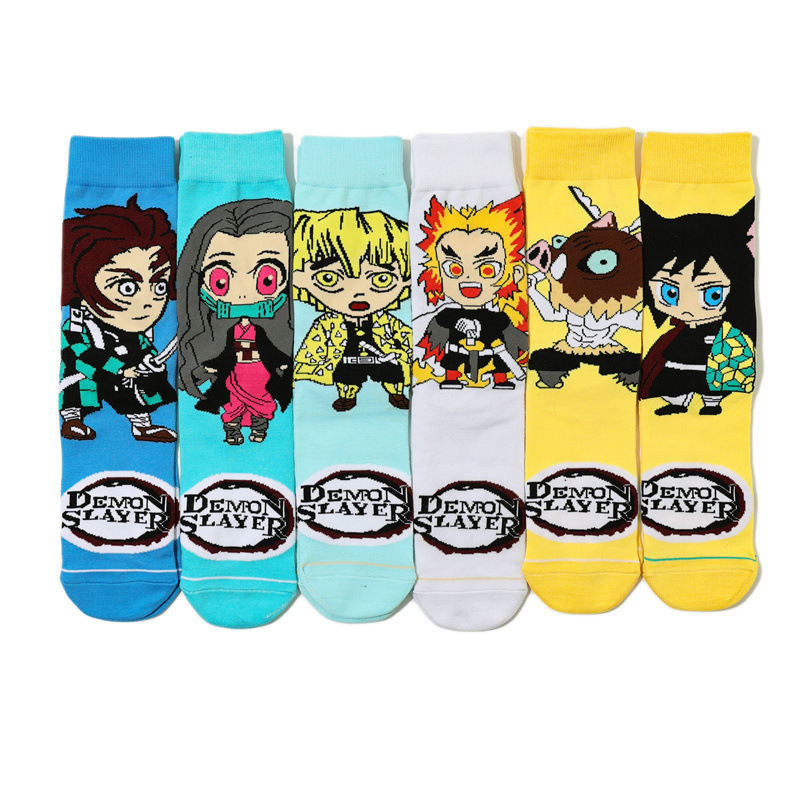 6Pairs for Demon Slayer Mid le - مراجعة Street Fashion Anime وسعره