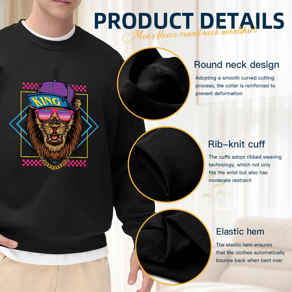 Men's Black Crew Neck Pullover - مراجعة Street Fashion Elements وسعره