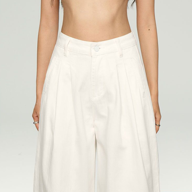 Korean White Loose Straight Le - مراجعة Korean Street Fashion Female وسعره