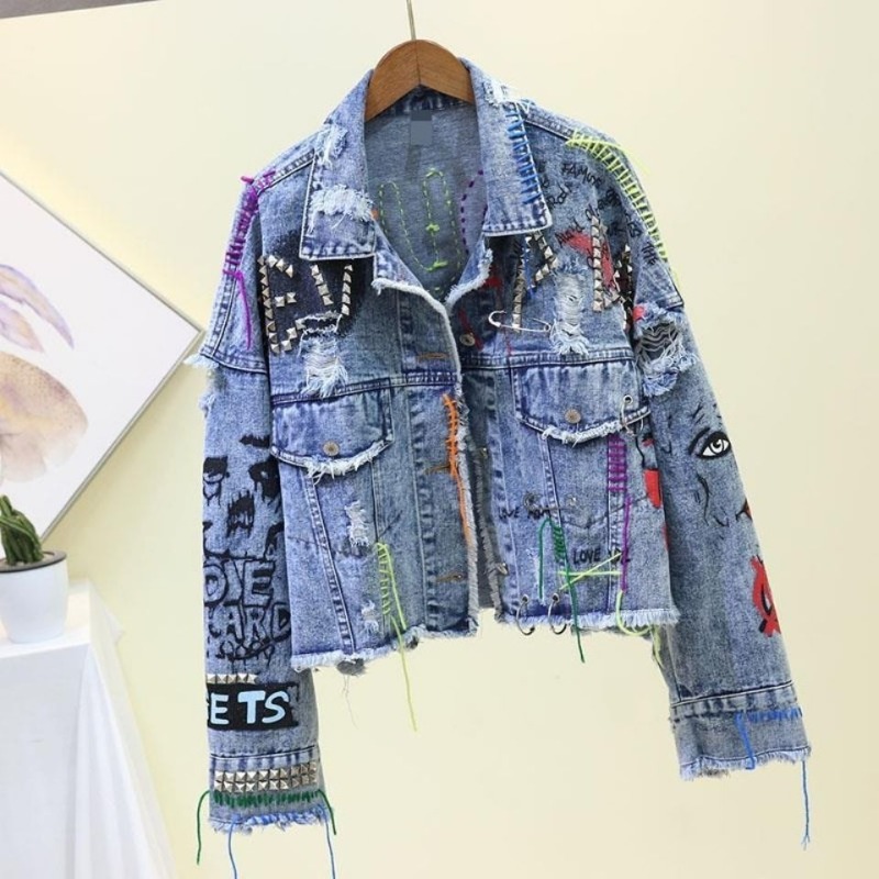 Trendy Graffiti Casual Denim S - مراجعة Street Fashion Graffiti وسعره
