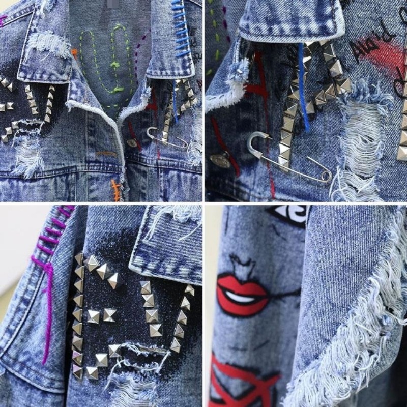 Trendy Graffiti Casual Denim S - مراجعة Street Fashion Graffiti وسعره