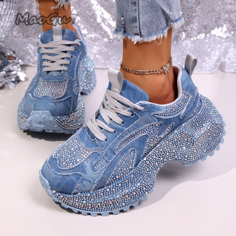 Fashion Rhinestone Women's Chu - مراجعة Chunky Sneaker Platform وسعره