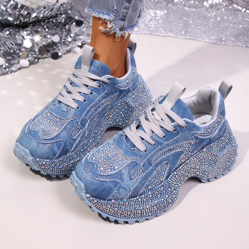 Fashion Rhinestone Women's Chu - مراجعة Chunky Sneaker Platform وسعره