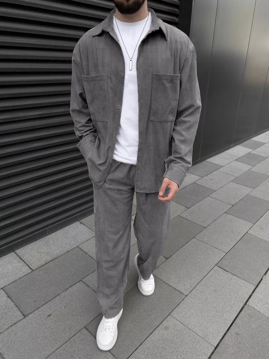 Men's corduroy two-piece outfi - مراجعة Street For Fashion وسعره