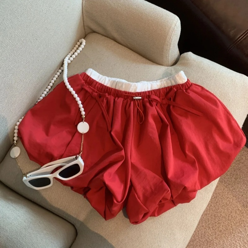 High Waist Solid Bud Shorts Lo - مراجعة Korean Street Fashion Female وسعره