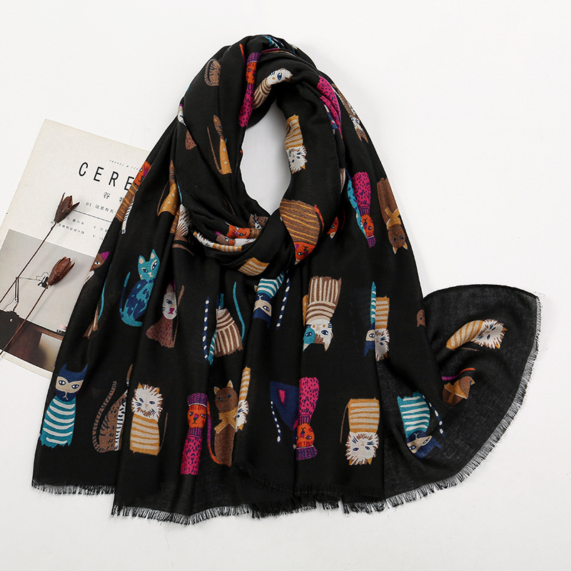 Hot Selling Cat and Dog Printe - مراجعة Street Fashion Hijab وسعره