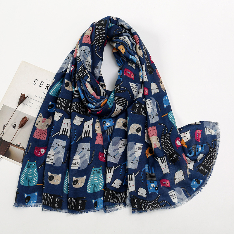 Hot Selling Cat and Dog Printe - مراجعة Street Fashion Hijab وسعره