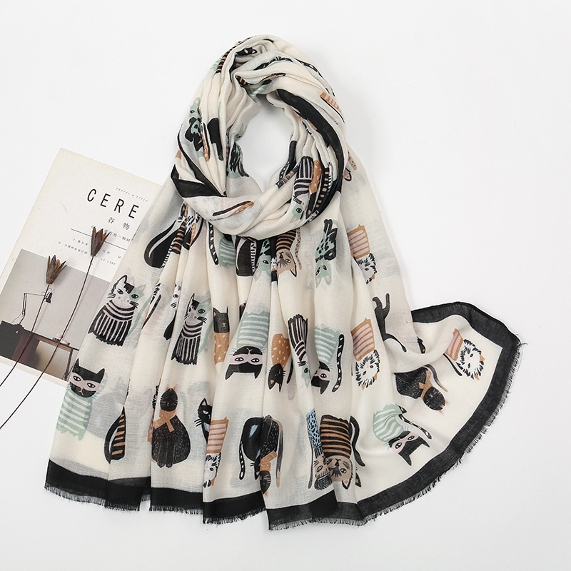 Hot Selling Cat and Dog Printe - مراجعة Street Fashion Hijab وسعره