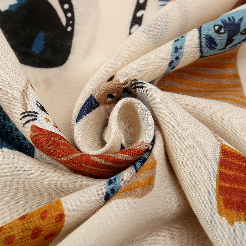 Hot Selling Cat and Dog Printe - مراجعة Street Fashion Hijab وسعره