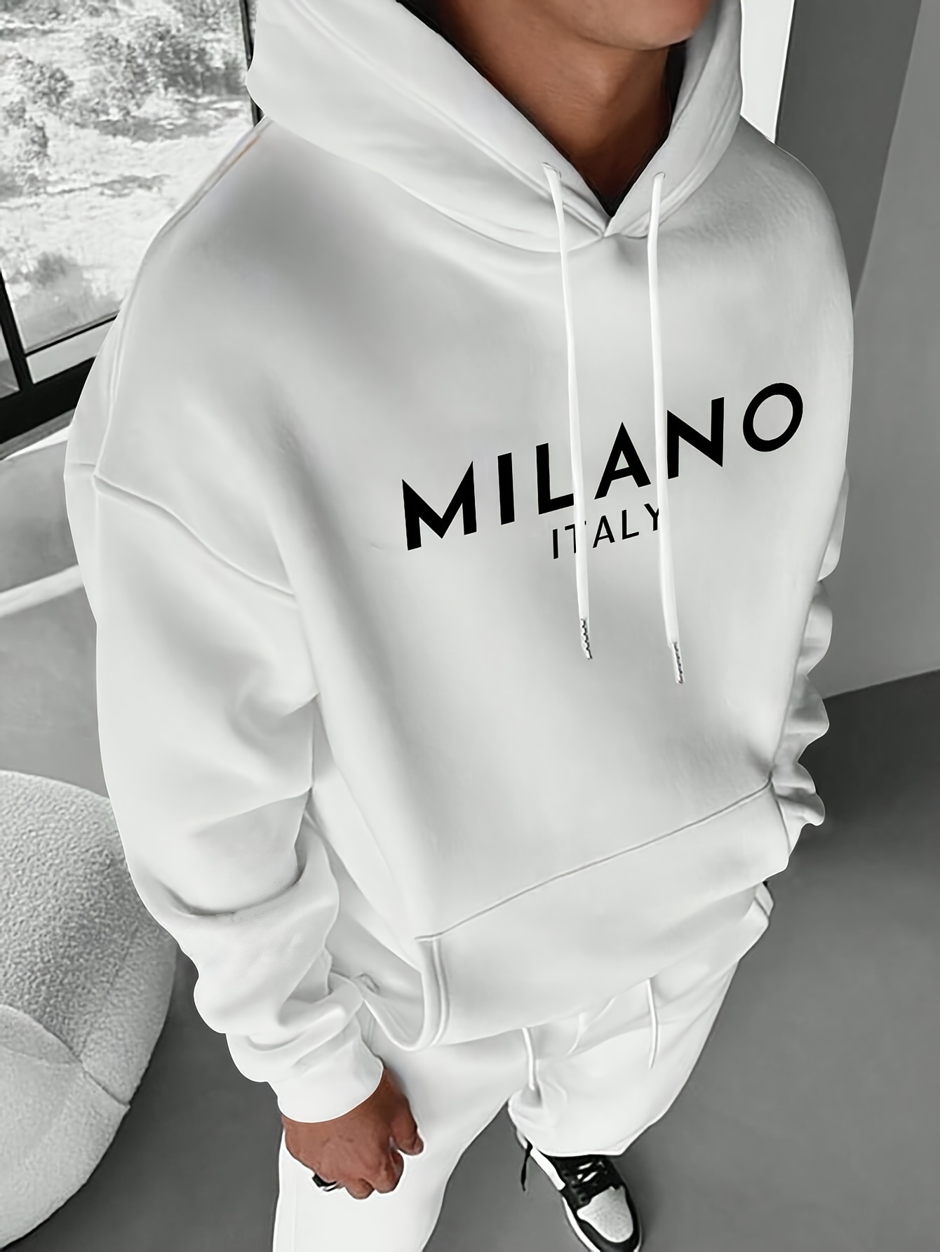 Milan Letter Men Women Hoodie  - مراجعة Street Fashion In Milan وسعره