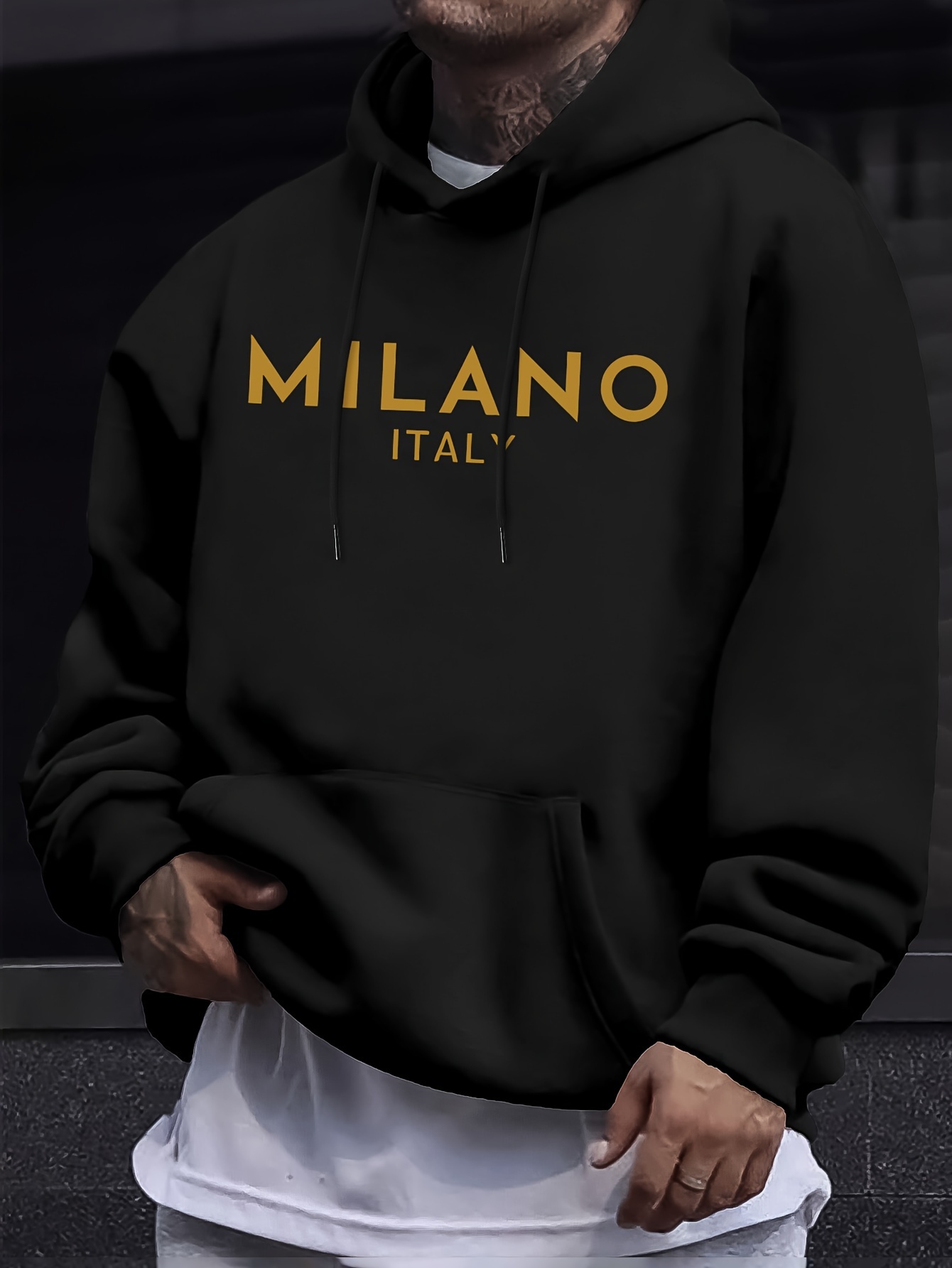 Milan Letter Men Women Hoodie  - مراجعة Street Fashion In Milan وسعره