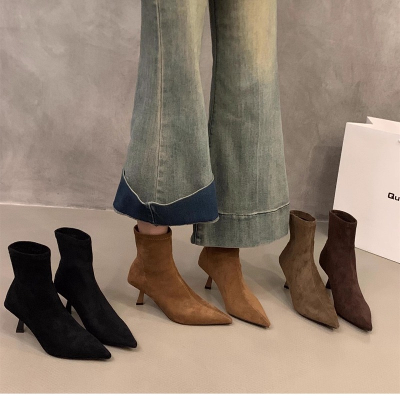 Women's Suede Stretch Ankle Bo - مراجعة Street Fashion Dress وسعره