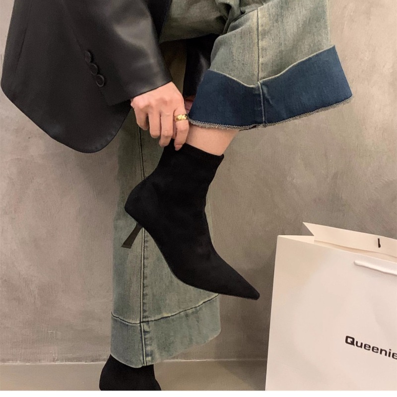 Women's Suede Stretch Ankle Bo - مراجعة Street Fashion Dress وسعره