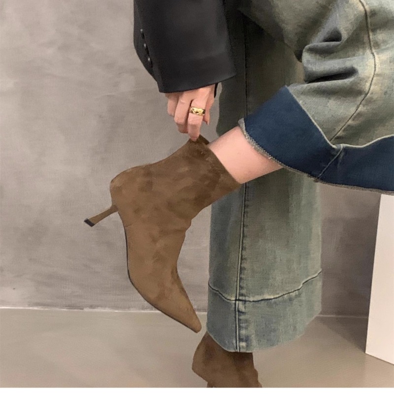 Women's Suede Stretch Ankle Bo - مراجعة Street Fashion Dress وسعره