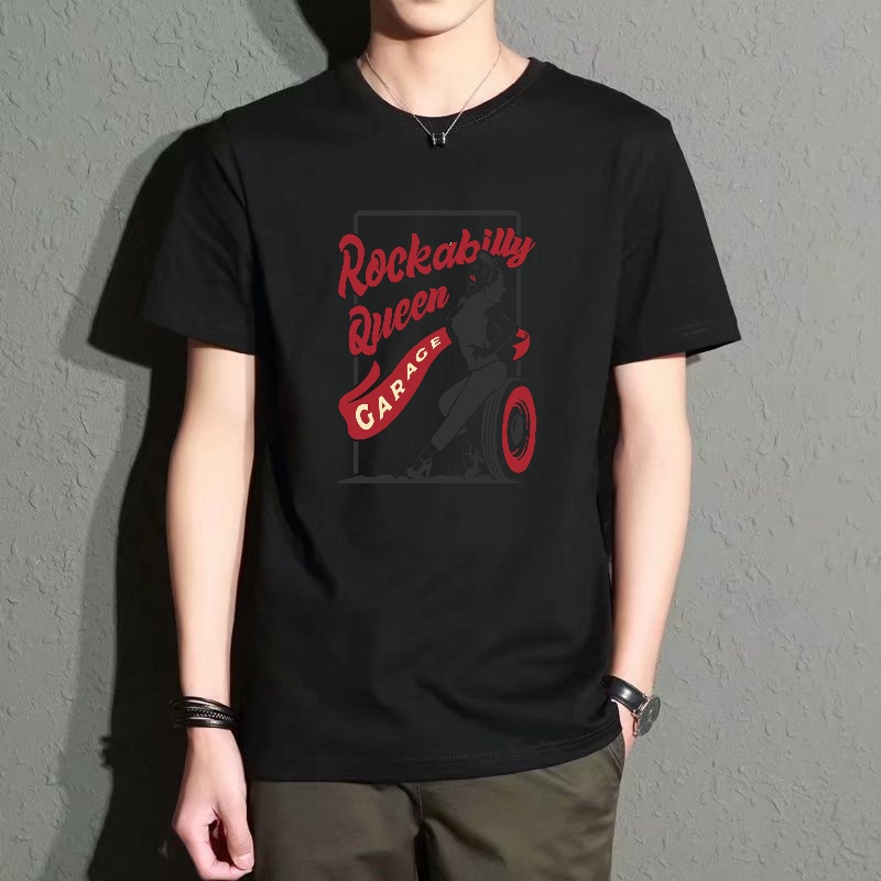 Men's Black Round-Neck Short-S - مراجعة Queen Street Fashion وسعره