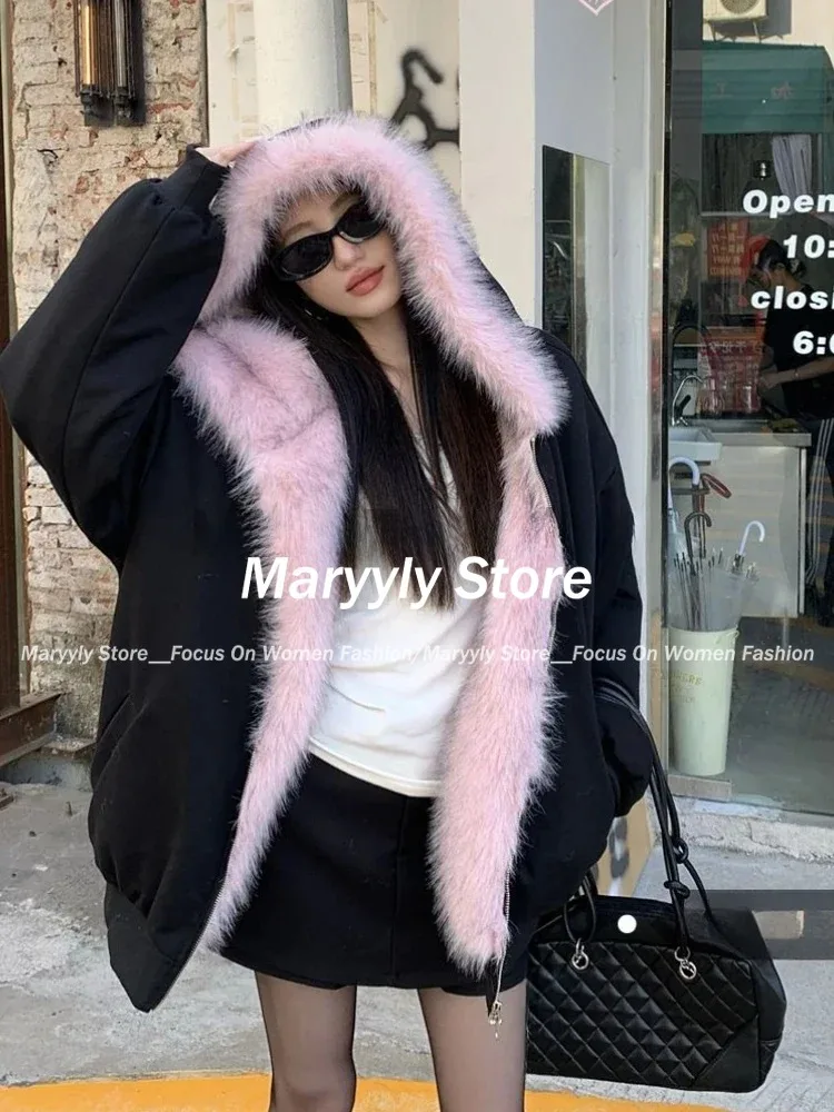 American Vintage Women's Fur P - مراجعة Korean Street Fashion Female وسعره