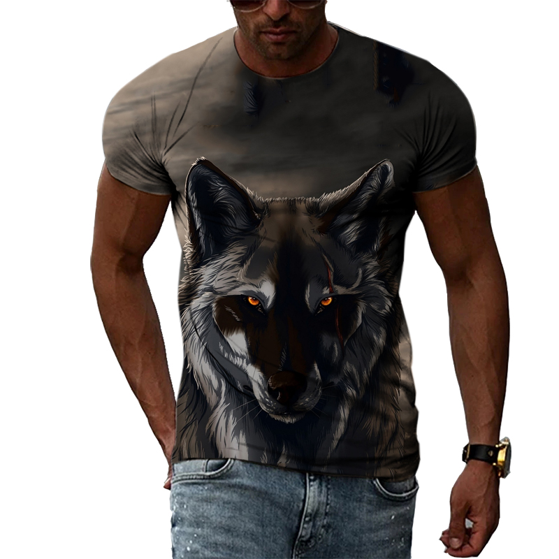 Casual Men's Animal Print T-sh - مراجعة Street Fashion Elements وسعره