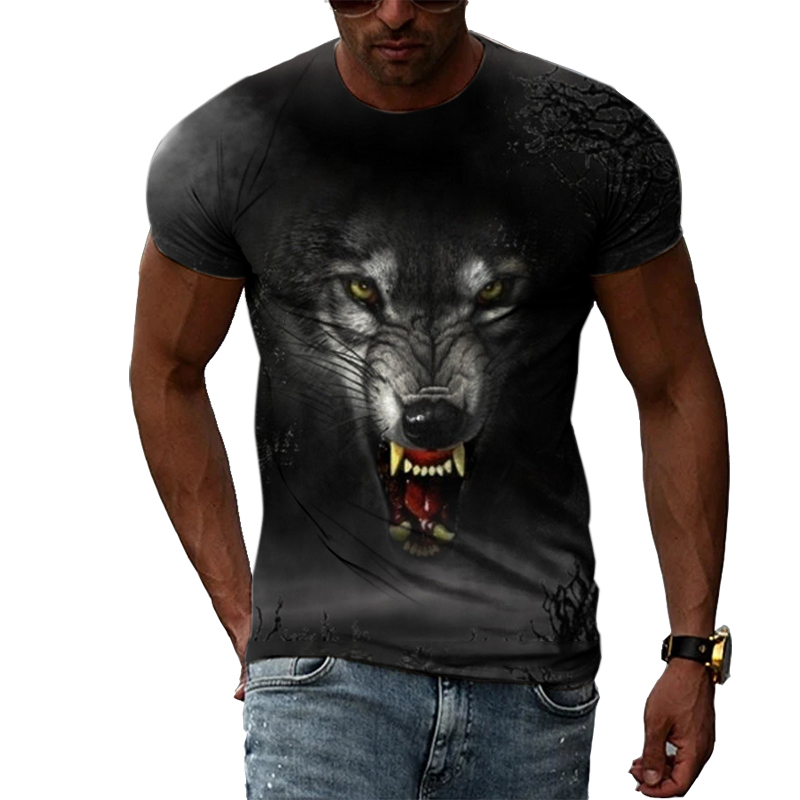 Casual Men's Animal Print T-sh - مراجعة Street Fashion Elements وسعره