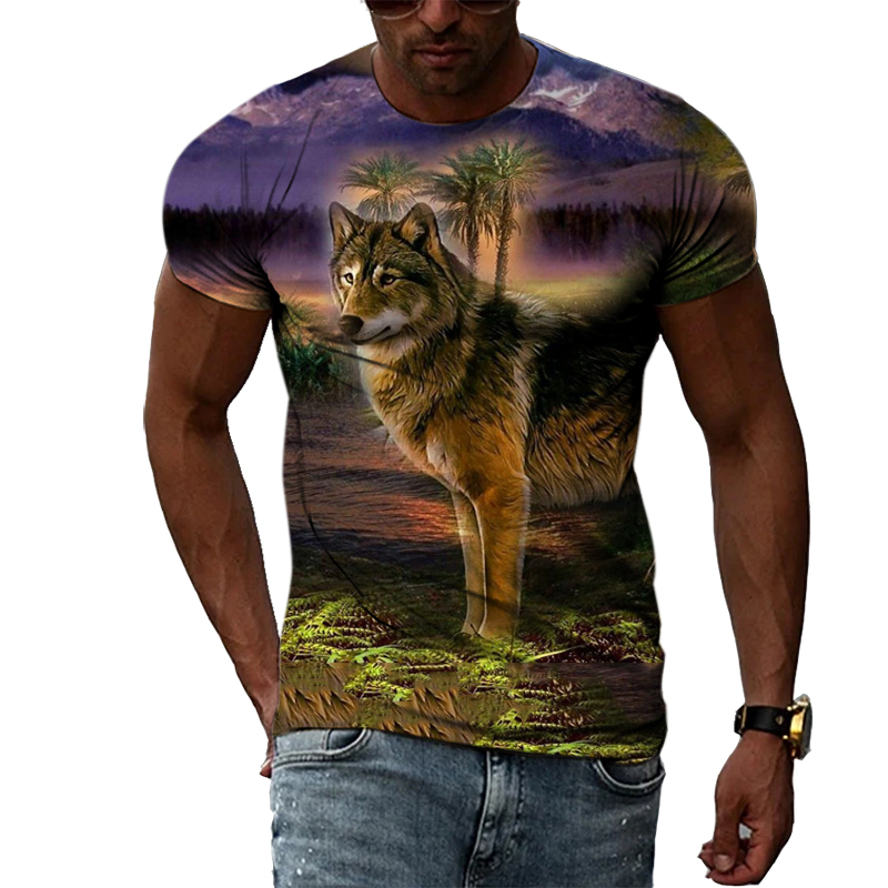 Casual Men's Animal Print T-sh - مراجعة Street Fashion Elements وسعره